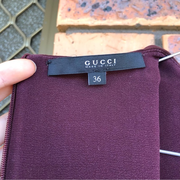 Gucci Burgundy Ruched Side Slim Fitting Short Dress 36 - Picture 8 of 15